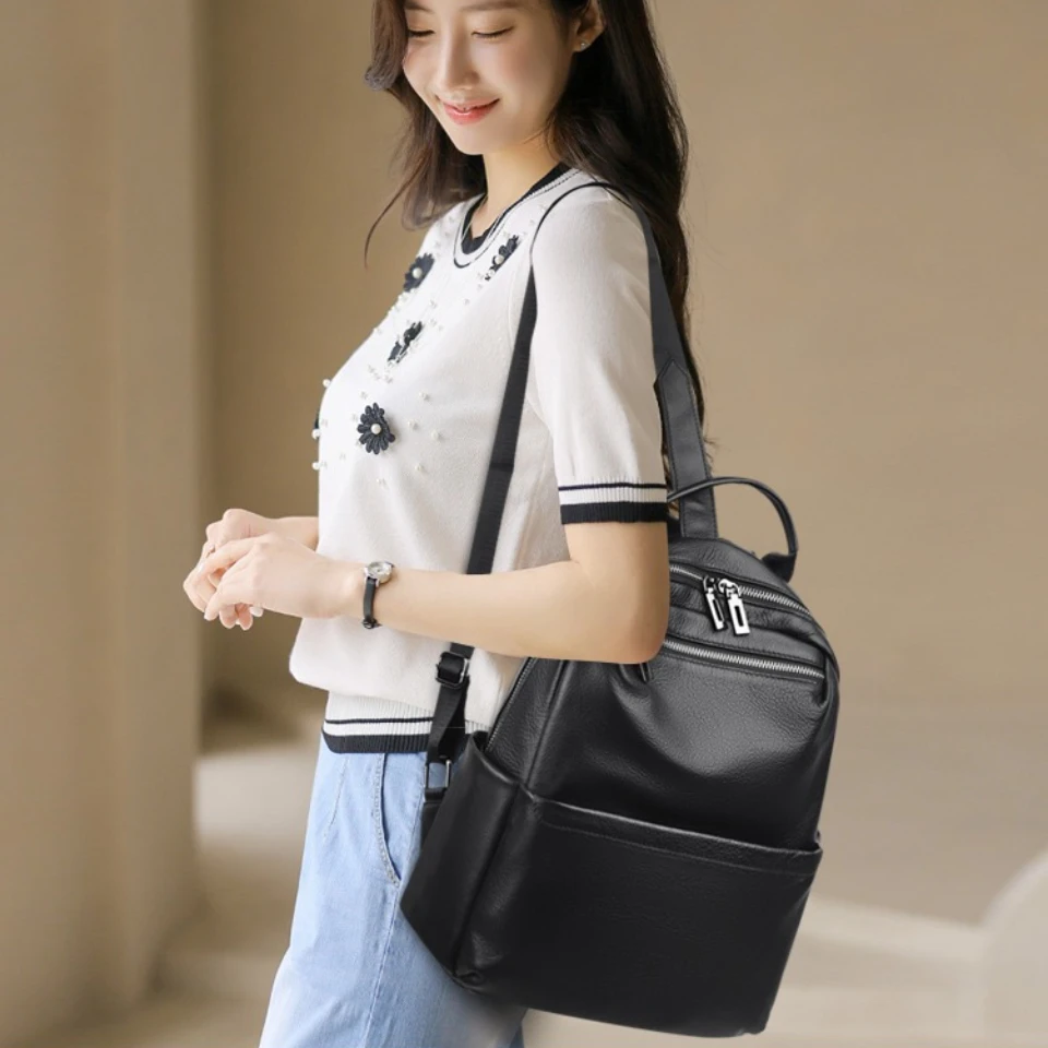 Soft Genuine Cowhide Daily Backpack Women Men Spacious Multi Pockets Fashion Casual Versatile Knapsack Travel Business College
Soft Genuine Cowhide Daily Backpack Women Men Spacious Multi Pockets Fashion Casual Versatile Knapsack Travel Business College