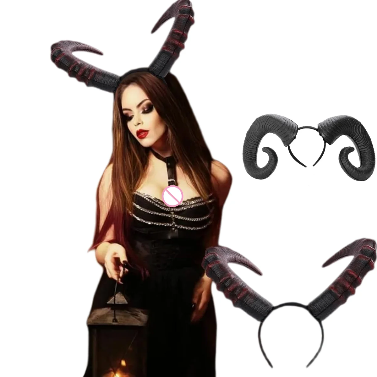 Halloween Headwear Prop Anime Sheep Horn Cosplay Accessory Black Red Demon Horn Headwear Prop Evil Gothic Lolita Cosplay
Halloween Headwear Prop Anime Sheep Horn Cosplay Accessory Black Red Demon Horn Headwear Prop Evil Gothic Lolita Cosplay