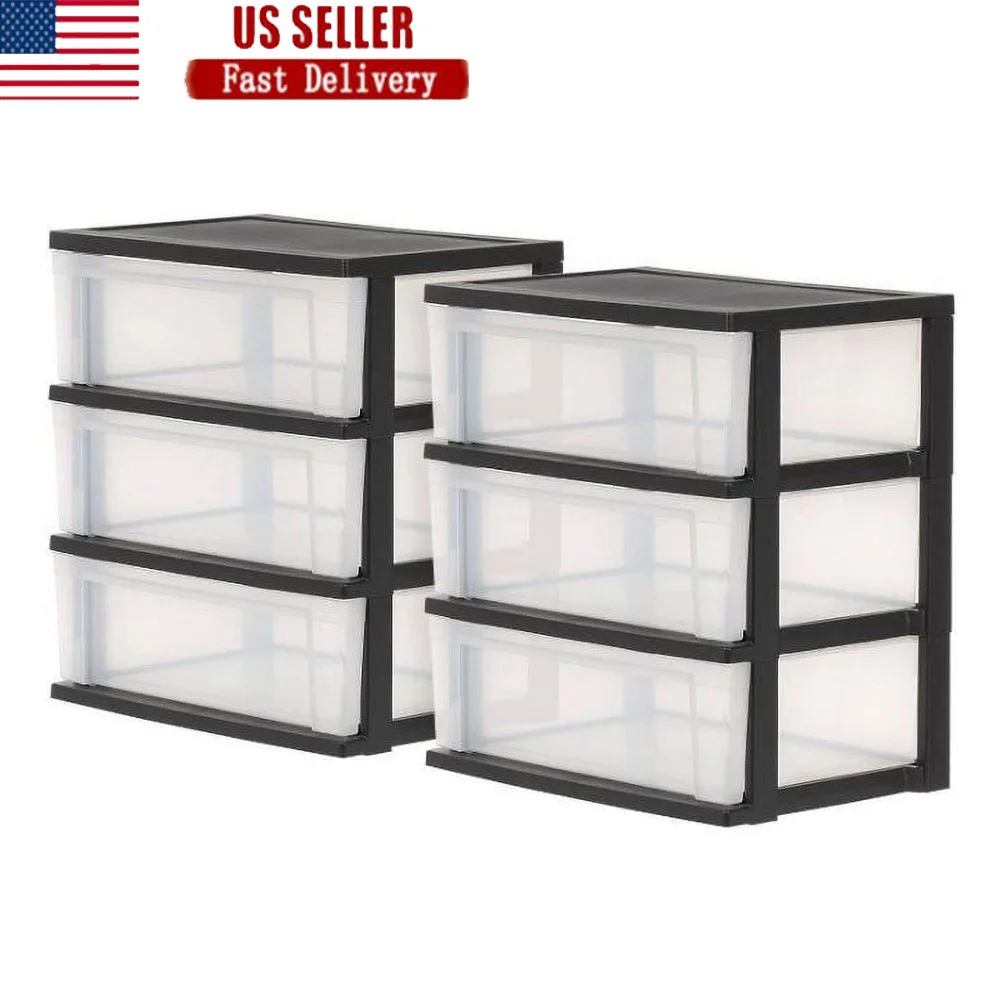 3-Drawer Plastic Storage Organizer Set of 2 Easy-Pull Drawers with Built-In Stops Bedroom Office Classroom Organization
3-Drawer Plastic Storage Organizer Set of 2 Easy-Pull Drawers with Built-In Stops Bedroom Office Classroom Organization