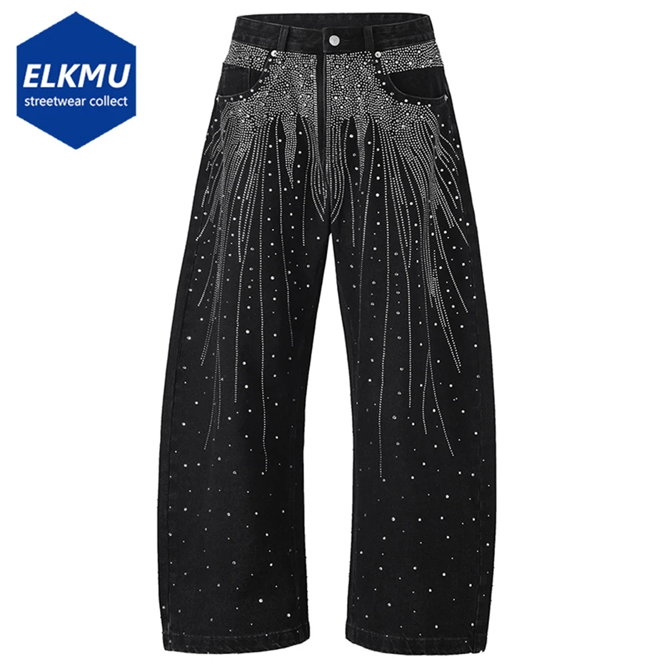 Diamond Rhinestone Jeans Men's Streetwear Harajuku Hip Hop Baggy Jeans Black Blue Loose Wide Leg Denim Pants
Diamond Rhinestone Jeans Men's Streetwear Harajuku Hip Hop Baggy Jeans Black Blue Loose Wide Leg Denim Pants