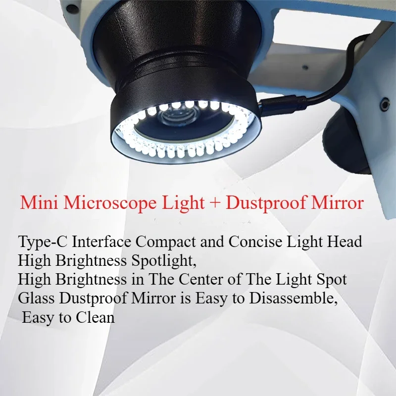 Electron Microscope Light Source Mounting Size 48mm dust and oil-proof LED light with Dust Mirrorfor for Cell Phone Repair
Electron Microscope Light Source Mounting Size 48mm dust and oil-proof LED light with Dust Mirrorfor for Cell Phone Repair