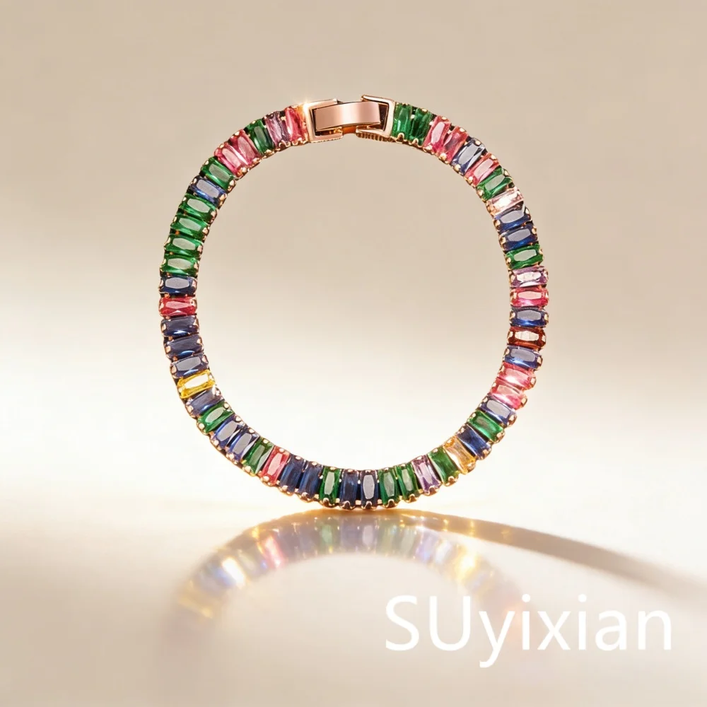 925 Sterling Silver Fashionable and Exquisite 6MM Colored Diamond Bracelet Birthday Party Anniversary Gift for Daily Wear
925 Sterling Silver Fashionable and Exquisite 6MM Colored Diamond Bracelet Birthday Party Anniversary Gift for Daily Wear