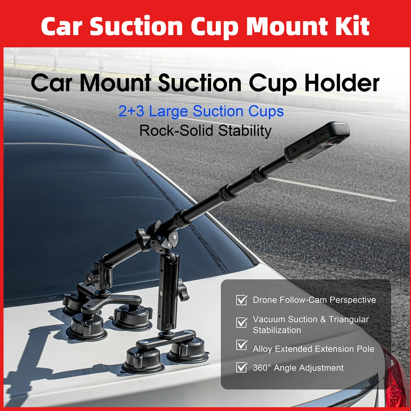 Car Suction Cup Mount Kit for Insta360 GoPro MAX DJI OSMO 360 Action Camera Accessory Invisible Selfie Stick Ball Head Adapter
Car Suction Cup Mount Kit for Insta360 GoPro MAX DJI OSMO 360 Action Camera Accessory Invisible Selfie Stick Ball Head Adapter