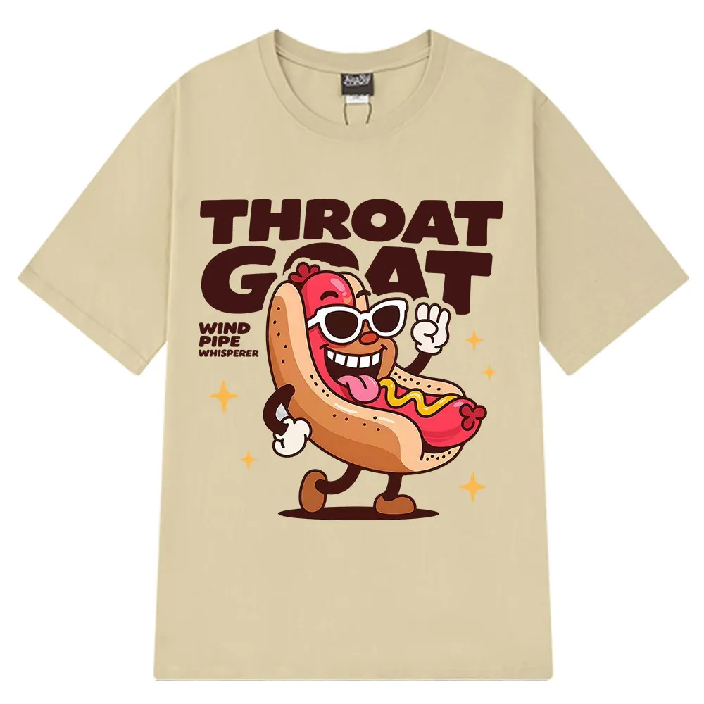 Throat Goat Hot Dog Funny Meme T-Shirt Summer Short-sleeved 100% Cotton T-shirts Men Women Hip-hop Casual High Quality T-shirts
Throat Goat Hot Dog Funny Meme T-Shirt Summer Short-sleeved 100% Cotton T-shirts Men Women Hip-hop Casual High Quality T-shirts