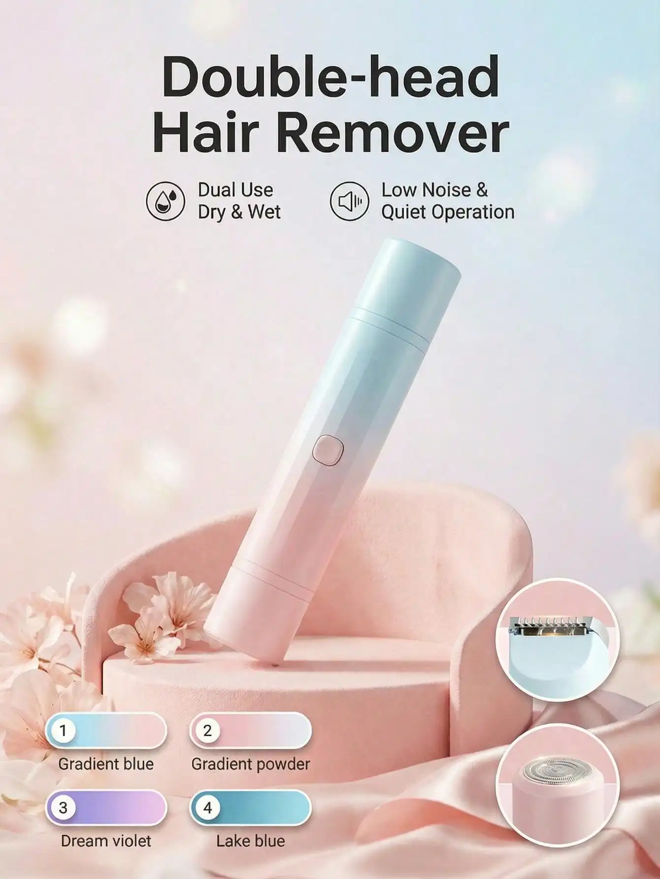 2-In-1 Rechargeable Electric Shaver, Wireless Body Hair Trimmer Suitable For Women, With Detachable Soft Touch Blades, Waterproof Design For Wet & Dry Use, USB Rechargeable, Portable For Bikini, Underarm, Leg And Full Body Hair Removal
2-In-1 Rechargeable Electric Shaver, Wireless Body Hair Trimmer Suitable For Women, With Detachable Soft Touch Blades, Waterproof Design For Wet & Dry Use, USB Rechargeable, Portable For Bikini, Underarm, Leg And Full Body Hair Removal