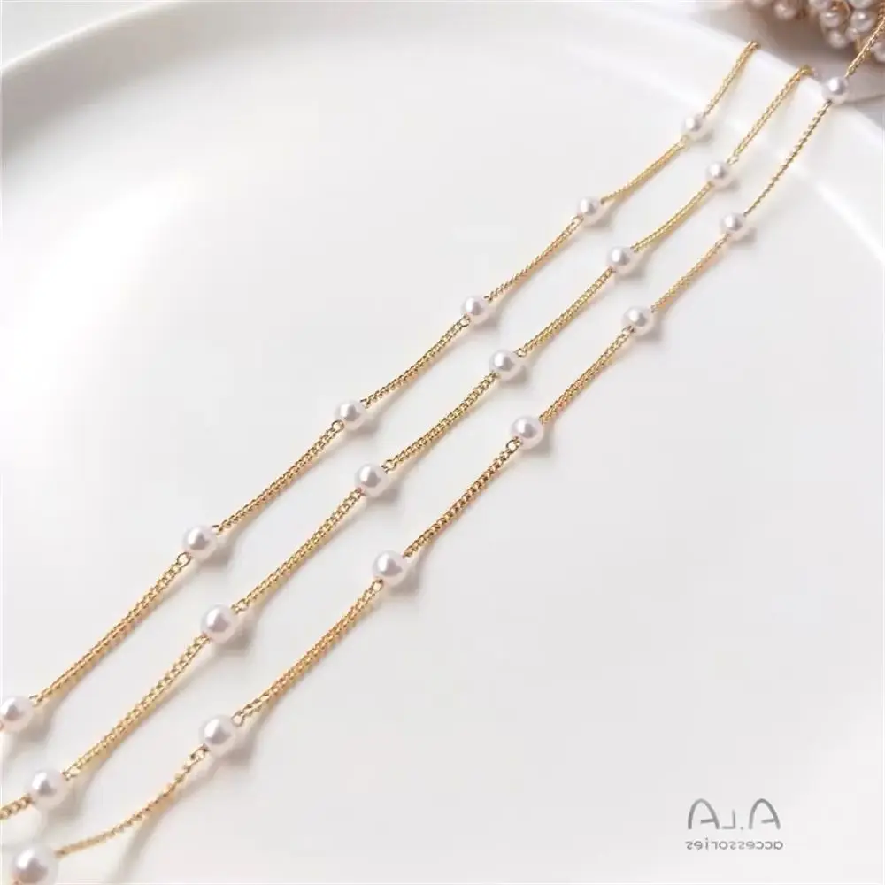 14K Gold Plated Handmade imitation pearl chain earrings tassel chain necklace bracelet decorative loose chain
14K Gold Plated Handmade imitation pearl chain earrings tassel chain necklace bracelet decorative loose chain