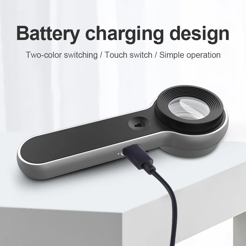 Magnifiers Handheld Magnifying Glass USB Rechargeable Pocket Microscope Lupe Currency Detector Jeweler Magnifier with 6LED Light
Magnifiers Handheld Magnifying Glass USB Rechargeable Pocket Microscope Lupe Currency Detector Jeweler Magnifier with 6LED Light