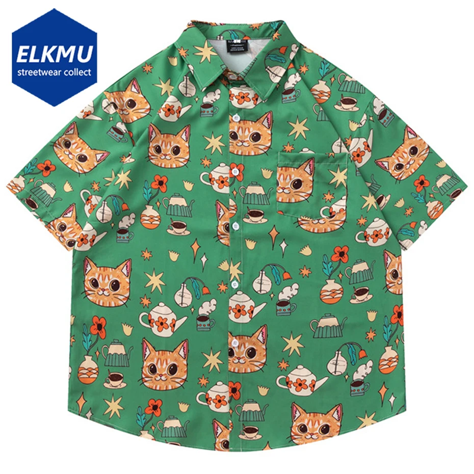 Harajuku Oversized Cartoon Cat Shirts Men's Summer Beach Hawaiian Shirts Short Sleeve Button Up Blouse Tops Man
Harajuku Oversized Cartoon Cat Shirts Men's Summer Beach Hawaiian Shirts Short Sleeve Button Up Blouse Tops Man