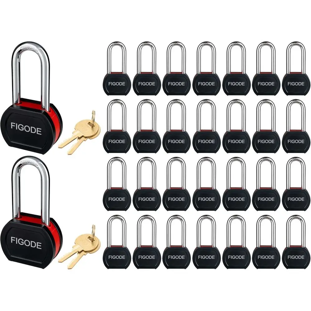 Sturdy Steel Padlocks with 60 Identical Keys, Heavy Duty 2-3/4 Wide, 2.7 Long Shackle Locks for Various Applications, 30 Pack Ke
Sturdy Steel Padlocks with 60 Identical Keys, Heavy Duty 2-3/4 Wide, 2.7 Long Shackle Locks for Various Applications, 30 Pack Ke
