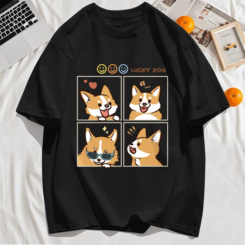 Puppy Four Shot Continuous Shooting Printing Retro T-Shirt Loose Crewneck Basics Tee Hip Hop Top Unisex Graphic Breathable Tops
Puppy Four Shot Continuous Shooting Printing Retro T-Shirt Loose Crewneck Basics Tee Hip Hop Top Unisex Graphic Breathable Tops