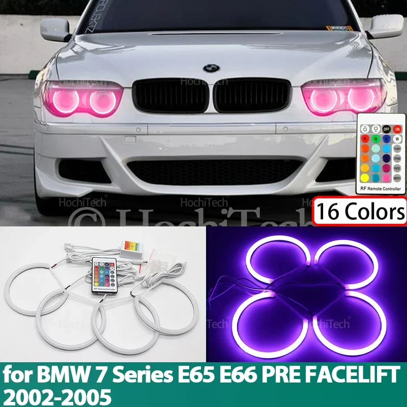 16-цветный комплект RGB из хлопка с ангельскими глазами, кольцо с дистанционным управлением для BMW 7 серии E65 E66 PRE FACELIFT 745i 745Li 760Li 760i 2002-2005 
16-цветный комплект RGB из хлопка с ангельскими глазами, кольцо с дистанционным управлением для BMW 7 серии E65 E66 PRE FACELIFT 745i 745Li 760Li 760i 2002-2005