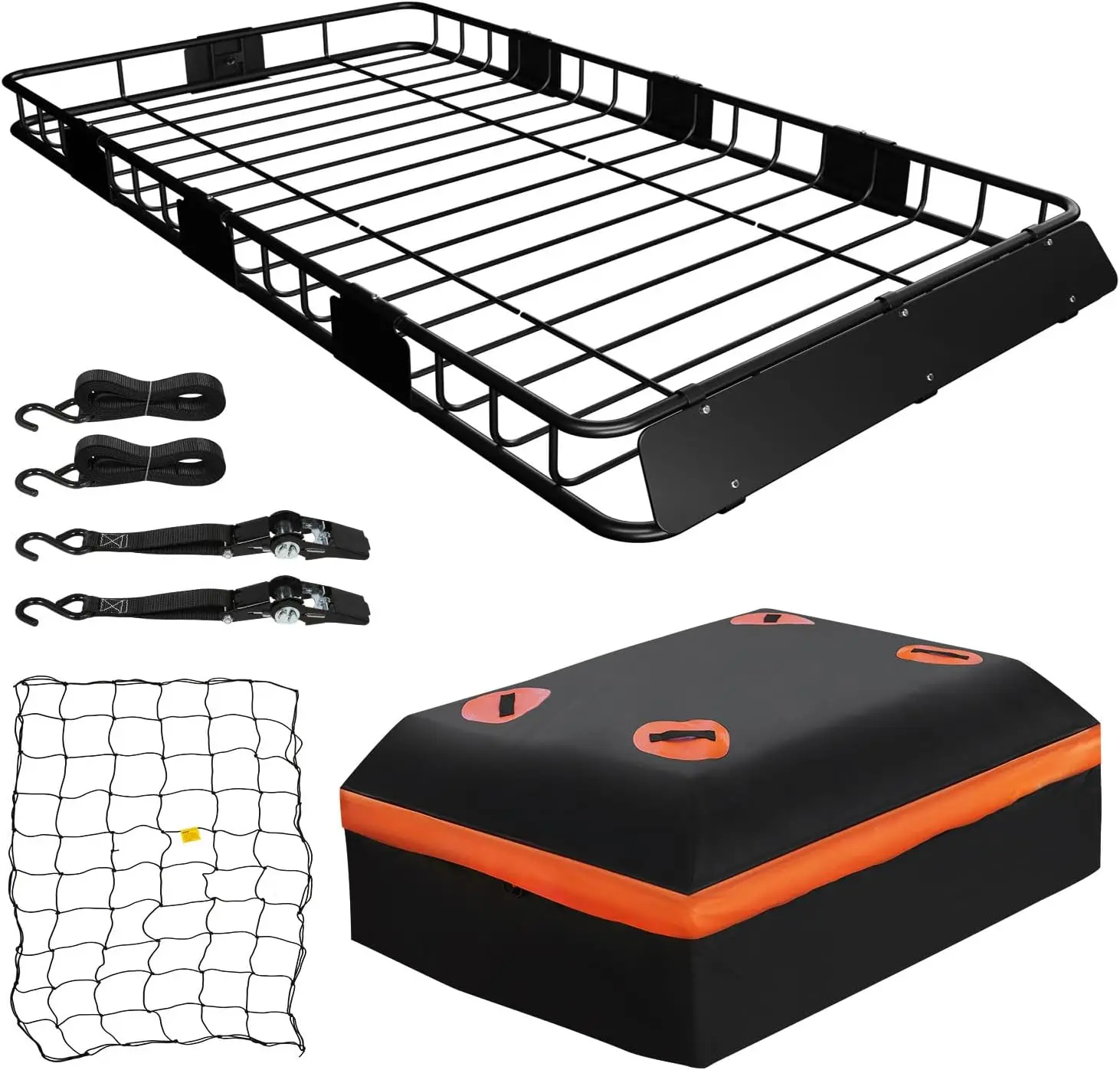 SUV and Truck Cargo, Steel, Black, 200lb Heavy Duty, Waterproof Bag, Cargo Net and Ratchet Straps
SUV and Truck Cargo, Steel, Black, 200lb Heavy Duty, Waterproof Bag, Cargo Net and Ratchet Straps