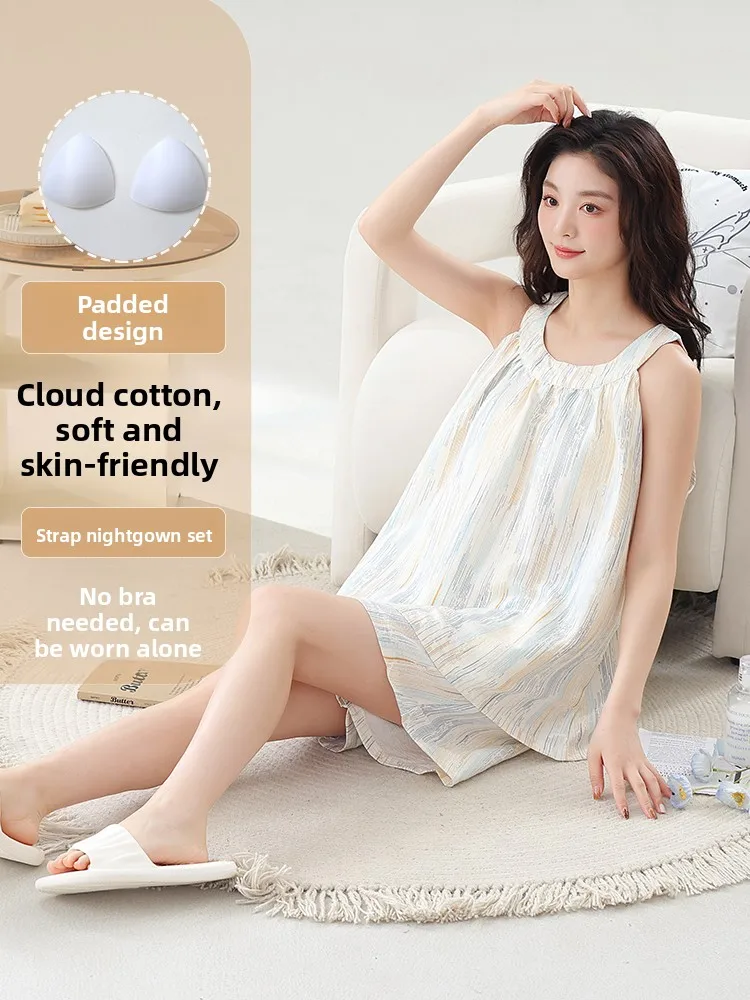 Summer Cloud Cotton Strap Spwear Set Women's Built-in Chest Pad One-piece Svel Home Clothes Vest Korean Sle Thin M...
Summer Cloud Cotton Strap Spwear Set Women's Built-in Chest Pad One-piece Svel Home Clothes Vest Korean Sle Thin M...