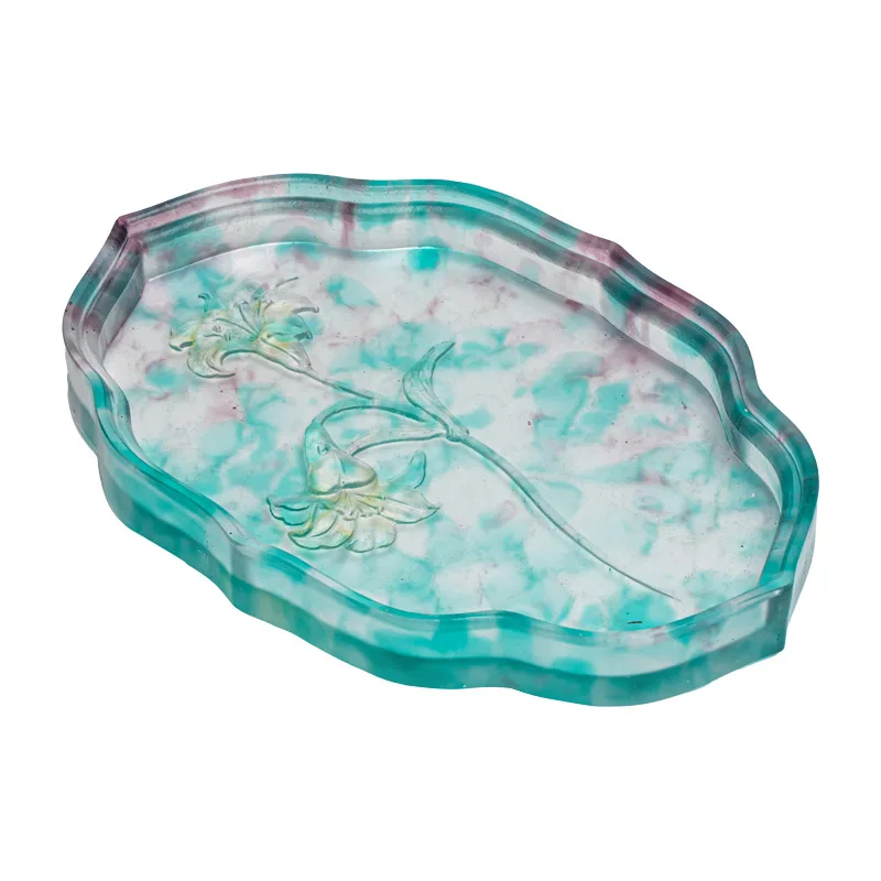 Lily plate handmade ancient glass tea tray new Chinese tea tray
Lily plate handmade ancient glass tea tray new Chinese tea tray