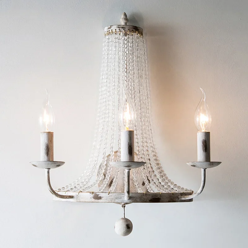 Retro American Rural 3 Heads Wall Light French Old Iron Crystal Wall Lamp Living Room Dining Room Bedroom Corridor Lamps
Retro American Rural 3 Heads Wall Light French Old Iron Crystal Wall Lamp Living Room Dining Room Bedroom Corridor Lamps