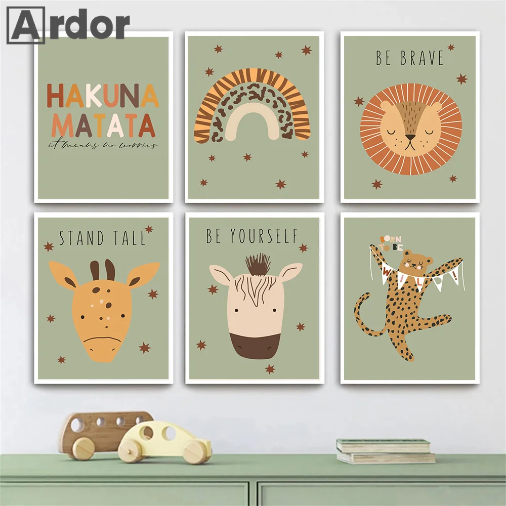 Lion Giraffe Headshot Rainbow Cartoon Kids Room Posters And Prints Baby Wall Art Pictures Decor Nordic Nursery Canvas Painting
Lion Giraffe Headshot Rainbow Cartoon Kids Room Posters And Prints Baby Wall Art Pictures Decor Nordic Nursery Canvas Painting