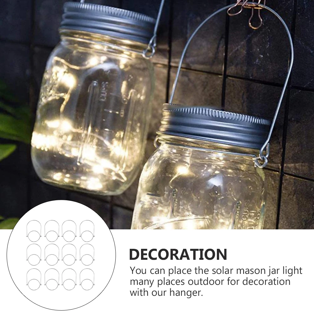 12 Pcs Solar Mason Jar Light Hanger Galvanized Iron Yard Garden Balcony Lantern Hanging Supplies Creative Lighting 
12 Pcs Solar Mason Jar Light Hanger Galvanized Iron Yard Garden Balcony Lantern Hanging Supplies Creative Lighting