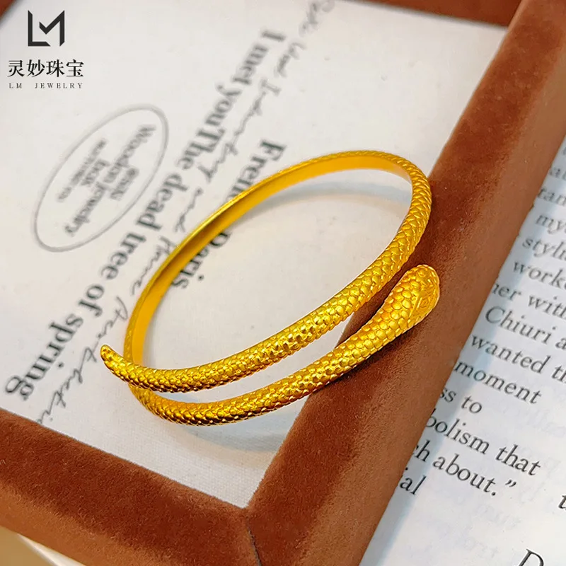 AU999 24K Gold Women's Serpent Bracelet | Micro - carved vines, iridescent enamel, elegant & mystical style
AU999 24K Gold Women's Serpent Bracelet | Micro - carved vines, iridescent enamel, elegant & mystical style