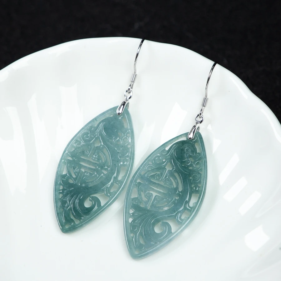 TIMESWIND Ethnic Style Natural A-type Blue Jade Hollow Phoenix Pattern S925 Silver Women Earring with Certificate
TIMESWIND Ethnic Style Natural A-type Blue Jade Hollow Phoenix Pattern S925 Silver Women Earring with Certificate