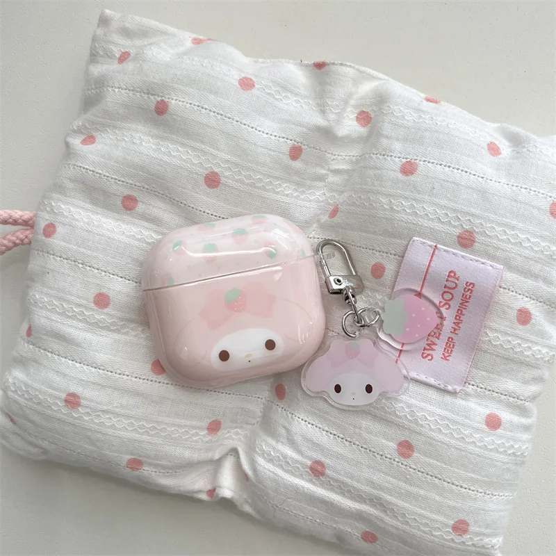 Cute My Melody Strawberry earphone Case with Charm for Airpods 1 2 3 4 Pro Pro2 Pro3 Earphones IMD Shockproof Cover
Cute My Melody Strawberry earphone Case with Charm for Airpods 1 2 3 4 Pro Pro2 Pro3 Earphones IMD Shockproof Cover