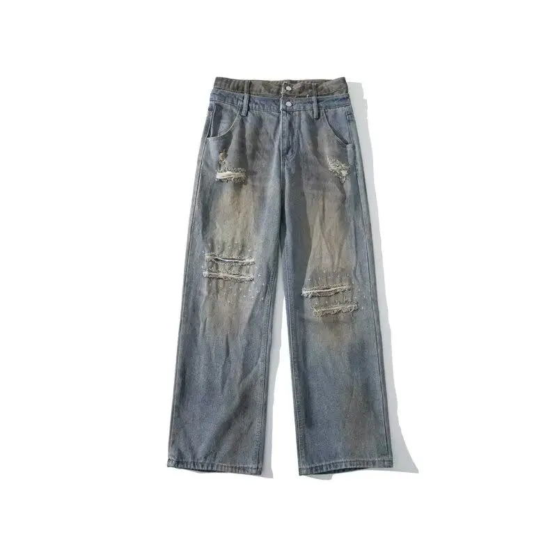 Washed Distressed American Street Style Men's Jeans Spring Autumn Straight Loose High Street Vibe Long Trousers
Washed Distressed American Street Style Men's Jeans Spring Autumn Straight Loose High Street Vibe Long Trousers