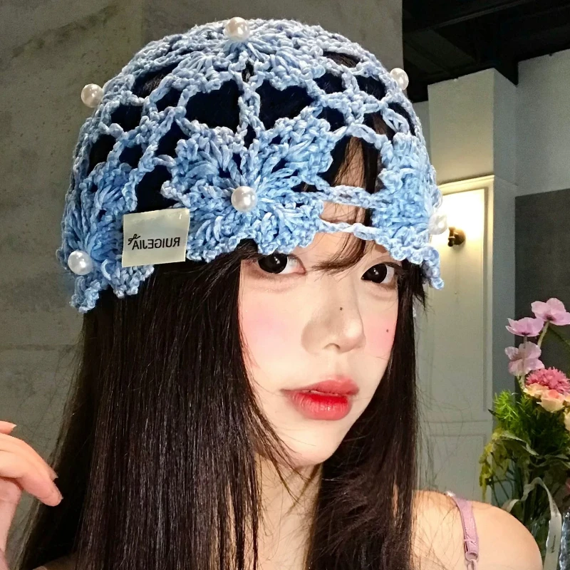 Mori Hand-woven Hollowed-out Pearl Flower Beanies for Women Spring and Summer Travel Photos Versatile Breathable Pullover Hats
Mori Hand-woven Hollowed-out Pearl Flower Beanies for Women Spring and Summer Travel Photos Versatile Breathable Pullover Hats