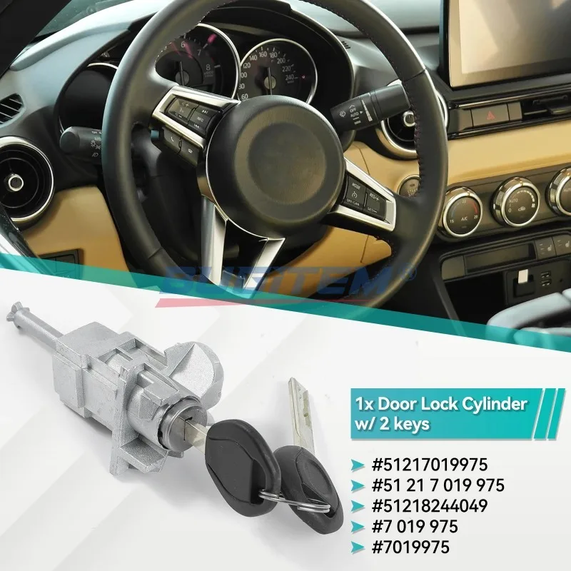 OE 51217019975 New Front Left Car Door Lock Cylinder Barrel WITH 2 KEYS For BMW 3 Series E46 325i 325ci 325xi 2001-2006
OE 51217019975 New Front Left Car Door Lock Cylinder Barrel WITH 2 KEYS For BMW 3 Series E46 325i 325ci 325xi 2001-2006