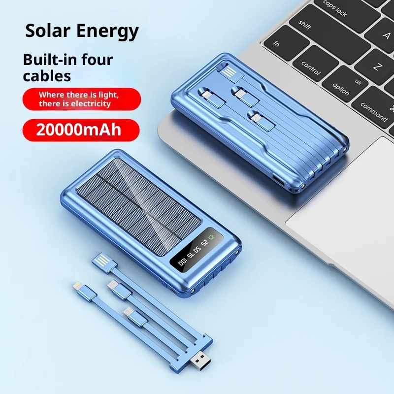 New outdoor solar powered mobile phone universal power bank 20000 mAh portable power bank with built-in cable
New outdoor solar powered mobile phone universal power bank 20000 mAh portable power bank with built-in cable