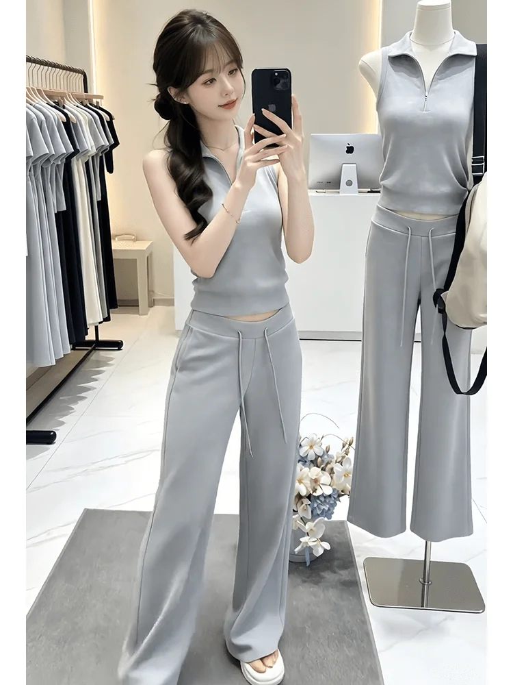 Casual Comfortable Women's Summer Sporty Set Wide Leg Pants off Shoulder Top High Waist Zipper Decorated Fashionable Two Piec...
Casual Comfortable Women's Summer Sporty Set Wide Leg Pants off Shoulder Top High Waist Zipper Decorated Fashionable Two Piec...