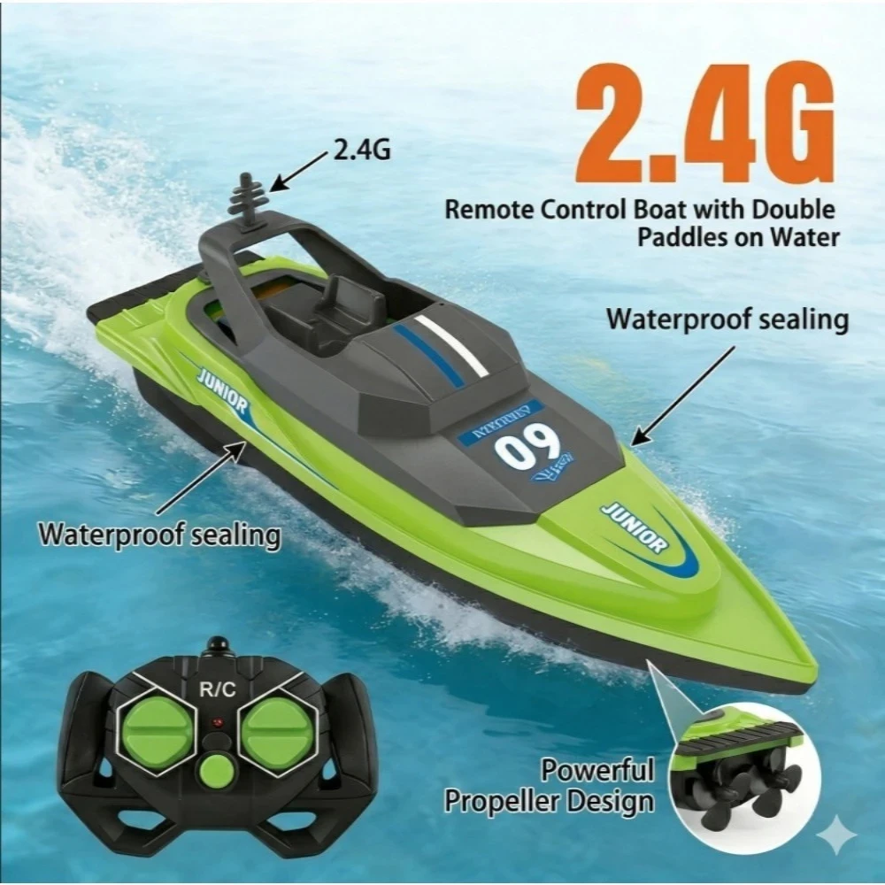 2.4G Remote Control Speed Boat for Kids – Fast Electric RC Boat Toy with Dual Motor, Waterproof Model for Pool & Outdoor Play
2.4G Remote Control Speed Boat for Kids – Fast Electric RC Boat Toy with Dual Motor, Waterproof Model for Pool & Outdoor Play