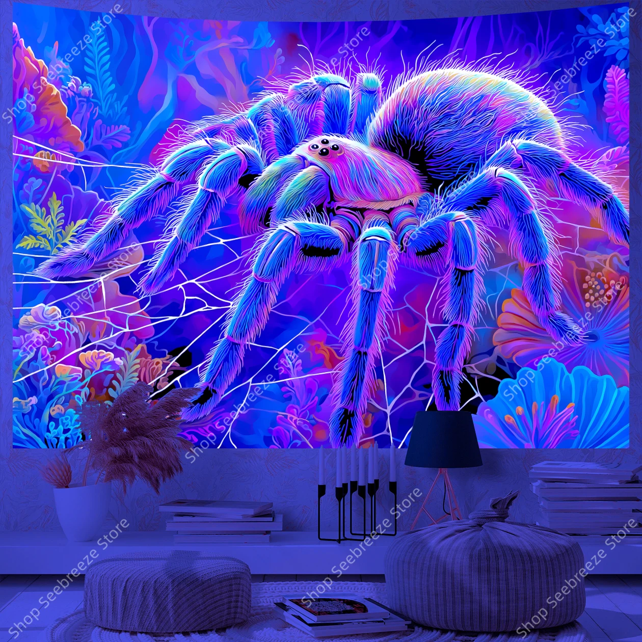 Vibrant Glow in The Dark Tarantula UV Tapestry Mystical Boho Jungle Wall Hanging for Living Room Bedroom Decor UV Reactive Art
Vibrant Glow in The Dark Tarantula UV Tapestry Mystical Boho Jungle Wall Hanging for Living Room Bedroom Decor UV Reactive Art