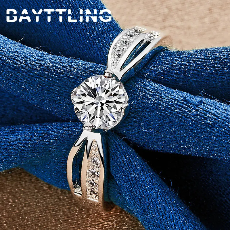 925 Sterling Silver Ring Gift Exquisite Shining Zircon Ring For Women Temperament Fashion Wedding Party Jewelry Accessories
925 Sterling Silver Ring Gift Exquisite Shining Zircon Ring For Women Temperament Fashion Wedding Party Jewelry Accessories