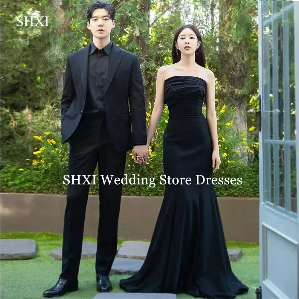 SHXI Elegant Strapless Mermaid Korea Wedding Dress Pleat Elastic Satin Photos Shoot Dress Backless Corset Bride Gown Customized
SHXI Elegant Strapless Mermaid Korea Wedding Dress Pleat Elastic Satin Photos Shoot Dress Backless Corset Bride Gown Customized