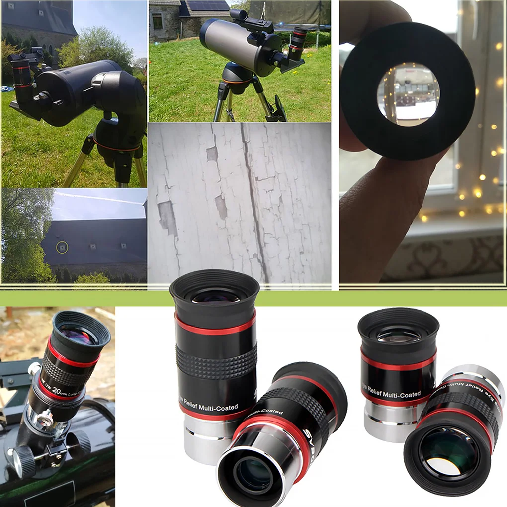 Astronomical Telescope Eyepiece 1.25 Inch 68 Degrees Wide Angle Monocular Eyepiece with Rubber Guard 6mm9mm15mm20mm Eyepiece
Astronomical Telescope Eyepiece 1.25 Inch 68 Degrees Wide Angle Monocular Eyepiece with Rubber Guard 6mm9mm15mm20mm Eyepiece