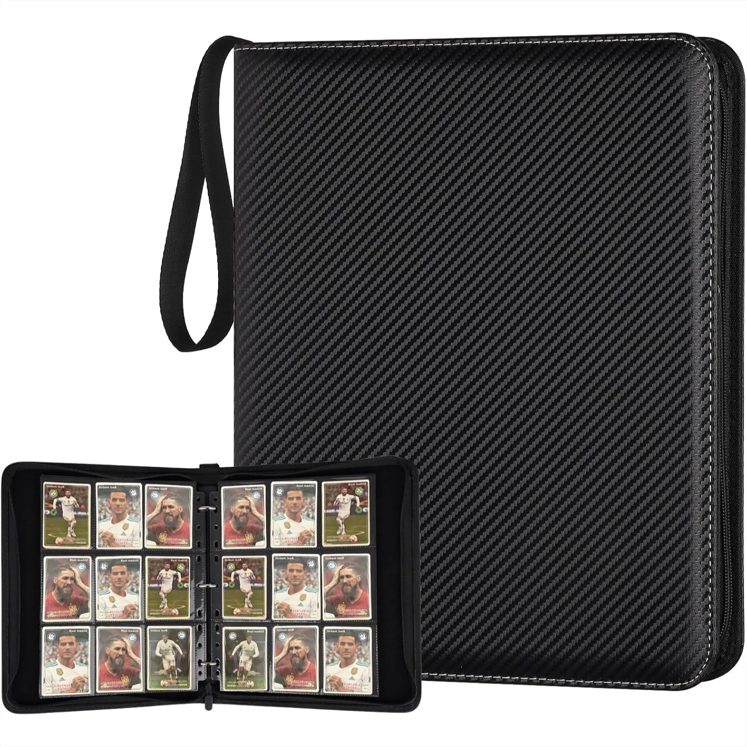 9 Pocket Card Binder with 720 Capacity, Premium PU Zip Trading Card Album for MTG TCG Sports Cards, Black
9 Pocket Card Binder with 720 Capacity, Premium PU Zip Trading Card Album for MTG TCG Sports Cards, Black
