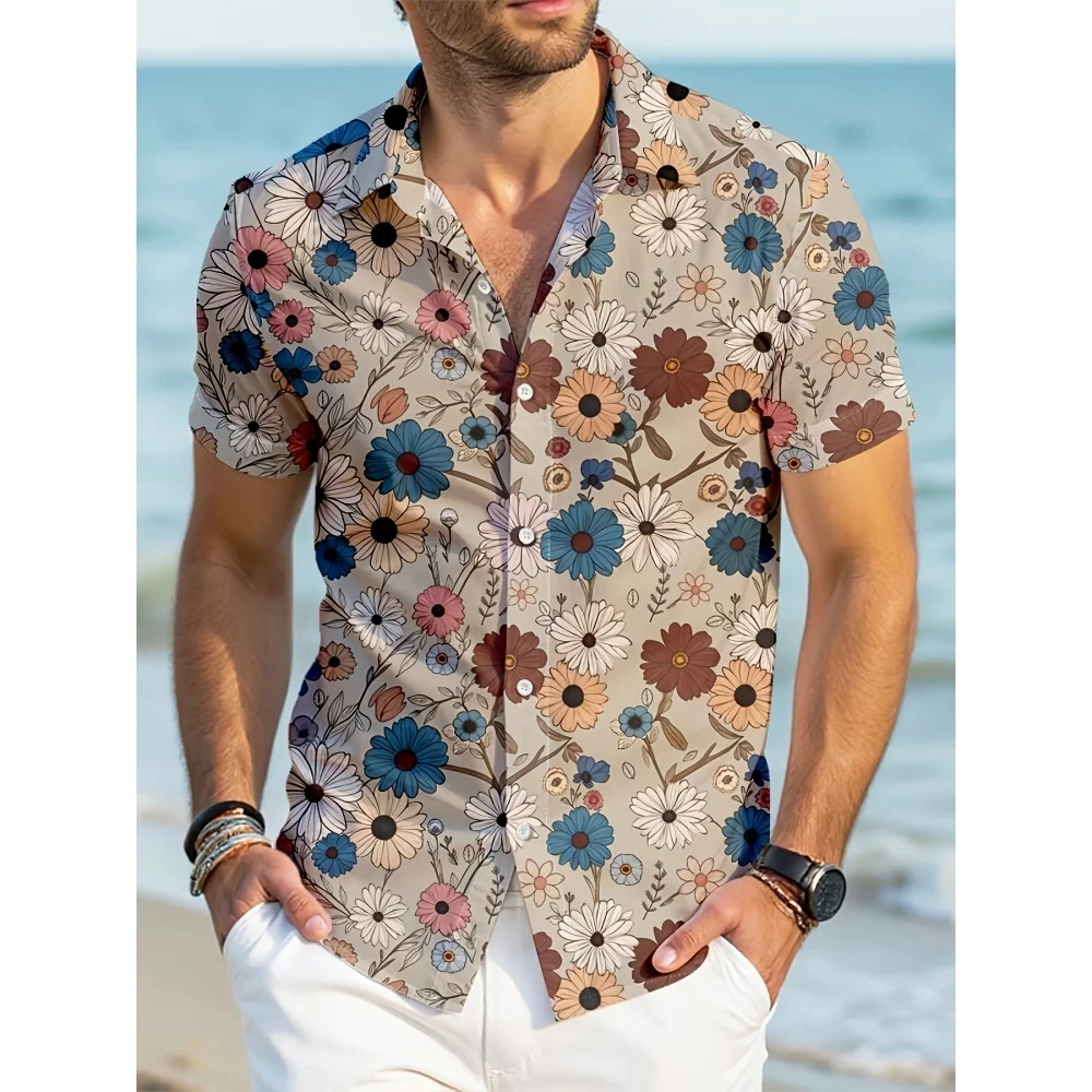 Summer Men's Tropical Hawaiian Shirt Stylish Print Short Sleeve Button-Up Tops Harajuku Style Luxury Men's Blouse Man Clothes
Summer Men's Tropical Hawaiian Shirt Stylish Print Short Sleeve Button-Up Tops Harajuku Style Luxury Men's Blouse Man Clothes