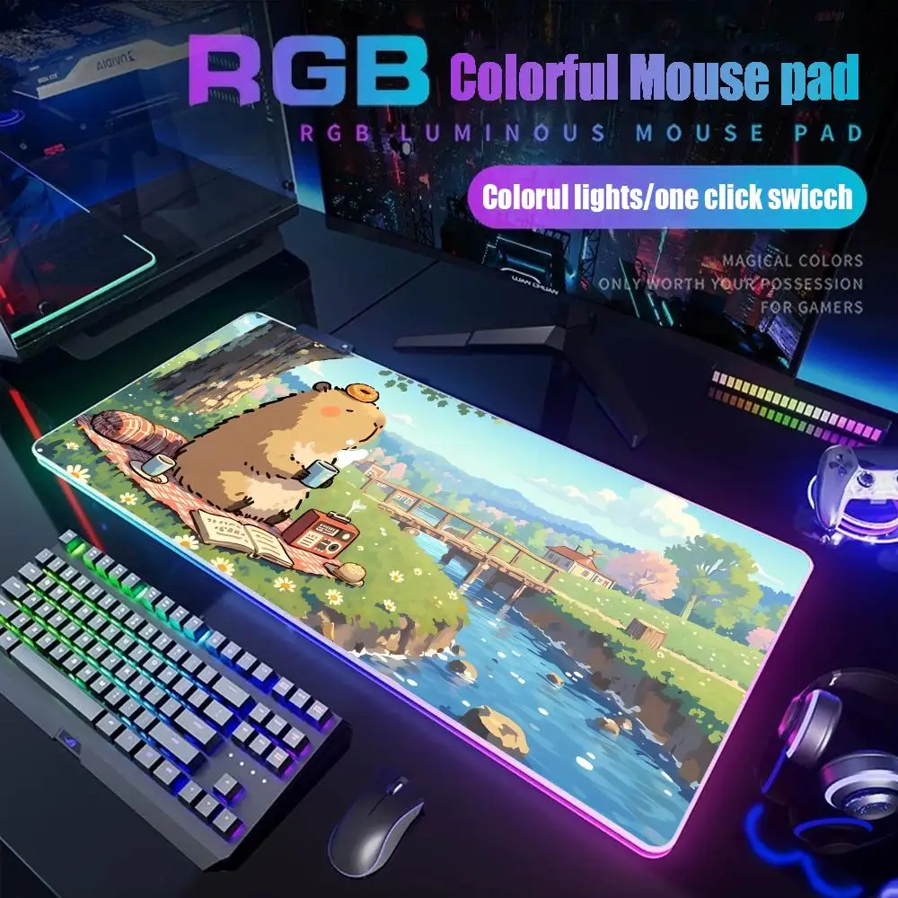 Милый коврик для мыши с капибарой, геймерский настольный коврик с RGB-подсветкой, светодиодный коврик для мыши, игровые аксессуары, настольный коврик, большой коврик для мыши с подсветкой
Милый коврик для мыши с капибарой, геймерский настольный коврик с RGB-подсветкой, светодиодный коврик для мыши, игровые аксессуары, настольный коврик, большой коврик для мыши с подсветкой