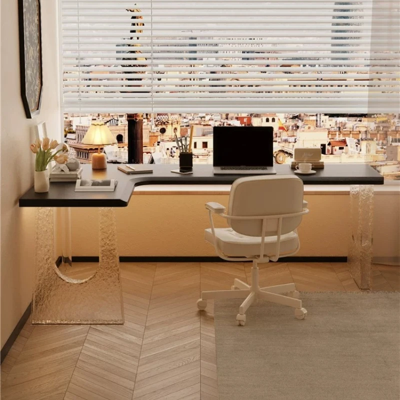 Nordic Acrylic Solid Wood Corner Desk Minimalist Black L-shaped Computer Desk Bedroom Living Room Furniture Плавучий Стол FYFD
Nordic Acrylic Solid Wood Corner Desk Minimalist Black L-shaped Computer Desk Bedroom Living Room Furniture Плавучий Стол FYFD