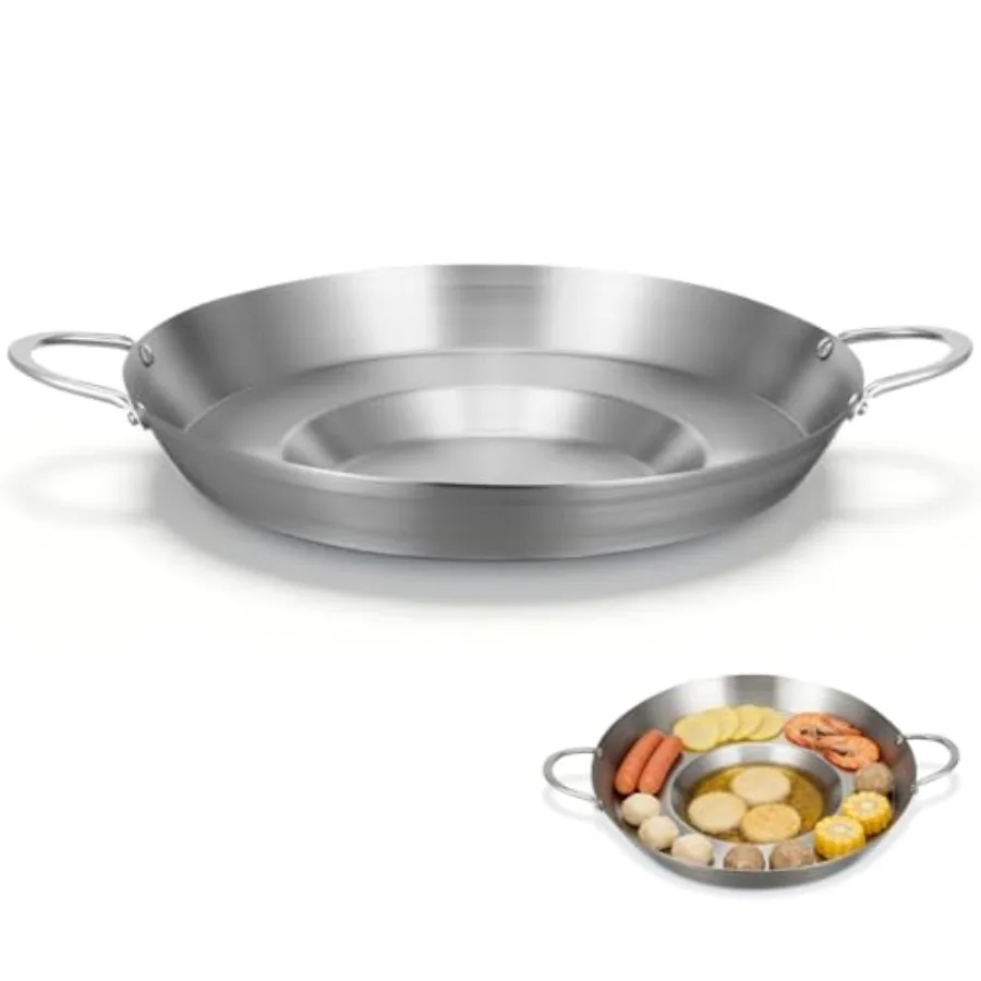 Stainless Steel Comal Frying Bowl with Double Handle, Rounded Flat Bottom Paella Pan, Home Wok Pot Non-stick Cooking Pan Kitche
Stainless Steel Comal Frying Bowl with Double Handle, Rounded Flat Bottom Paella Pan, Home Wok Pot Non-stick Cooking Pan Kitche