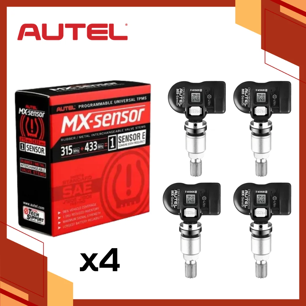 Autel MX-Sensor E TPMS Programmable 2-In-1 315-433MHz Metal Tire Pressure Sensors
Autel MX-Sensor E TPMS Programmable 2-In-1 315-433MHz Metal Tire Pressure Sensors