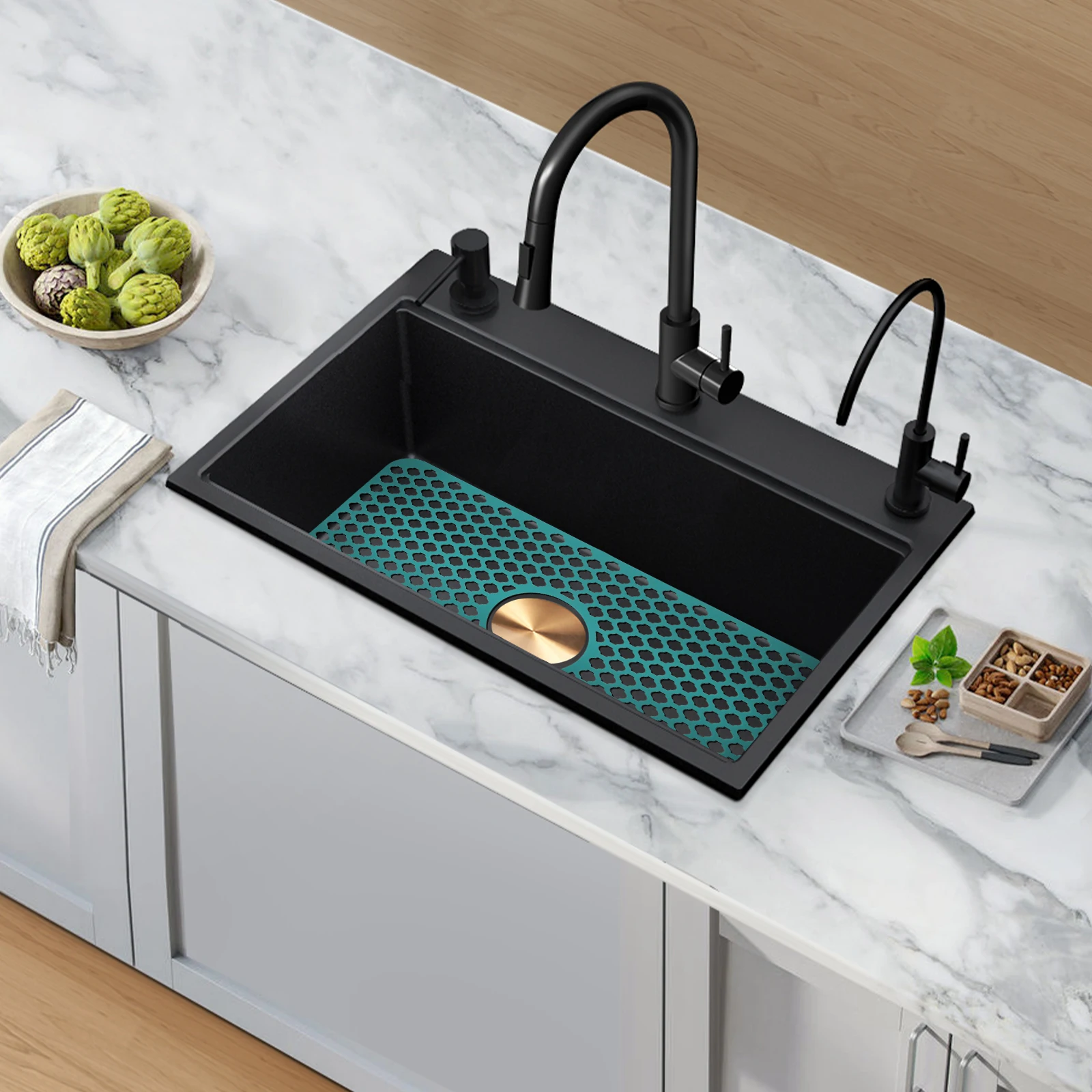 Silicone Kitchen Sink Protector Mat Durable Safe Lightweight Hollow Easy Clean Practical Flexible Kitchen Accessory Drain Pad
Silicone Kitchen Sink Protector Mat Durable Safe Lightweight Hollow Easy Clean Practical Flexible Kitchen Accessory Drain Pad