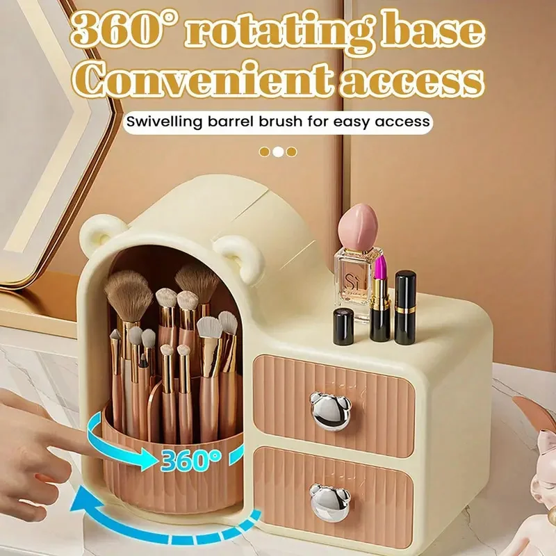 360° Rotating Makeup Brushes Organizer with Drawer Dust-proof Wall Mounted Orangizer Multi-Drawer Cosmetic Tools Storage Box
360° Rotating Makeup Brushes Organizer with Drawer Dust-proof Wall Mounted Orangizer Multi-Drawer Cosmetic Tools Storage Box