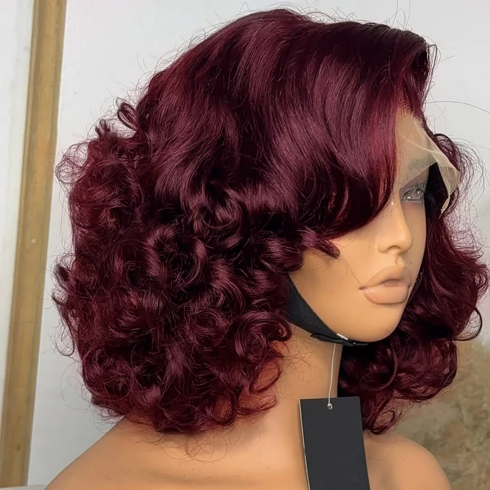 Burgundy 99J Color Short Bob Wigs Loose Wave 13x4 HD Lace Front Wig Body Wave Bob Wigs 100% Human Remy Hair Lace Wigs For Women
Burgundy 99J Color Short Bob Wigs Loose Wave 13x4 HD Lace Front Wig Body Wave Bob Wigs 100% Human Remy Hair Lace Wigs For Women