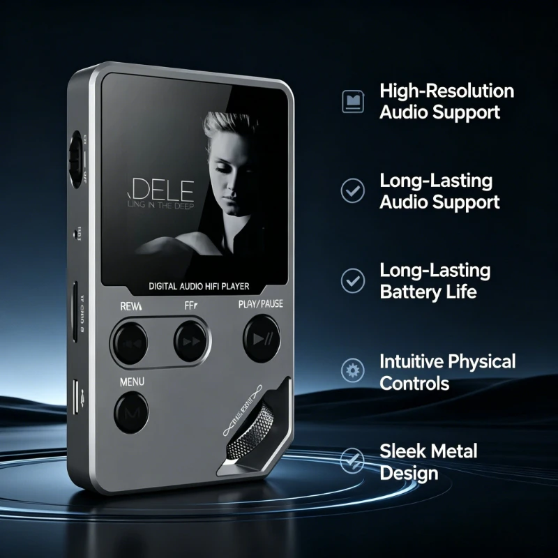 C5 8GB Lossless Bluetooth MP3 Music Player, Zinc Alloy Body,Rotary Controls,Wireless Connection,FM Radio,Voice Recorder
C5 8GB Lossless Bluetooth MP3 Music Player, Zinc Alloy Body,Rotary Controls,Wireless Connection,FM Radio,Voice Recorder