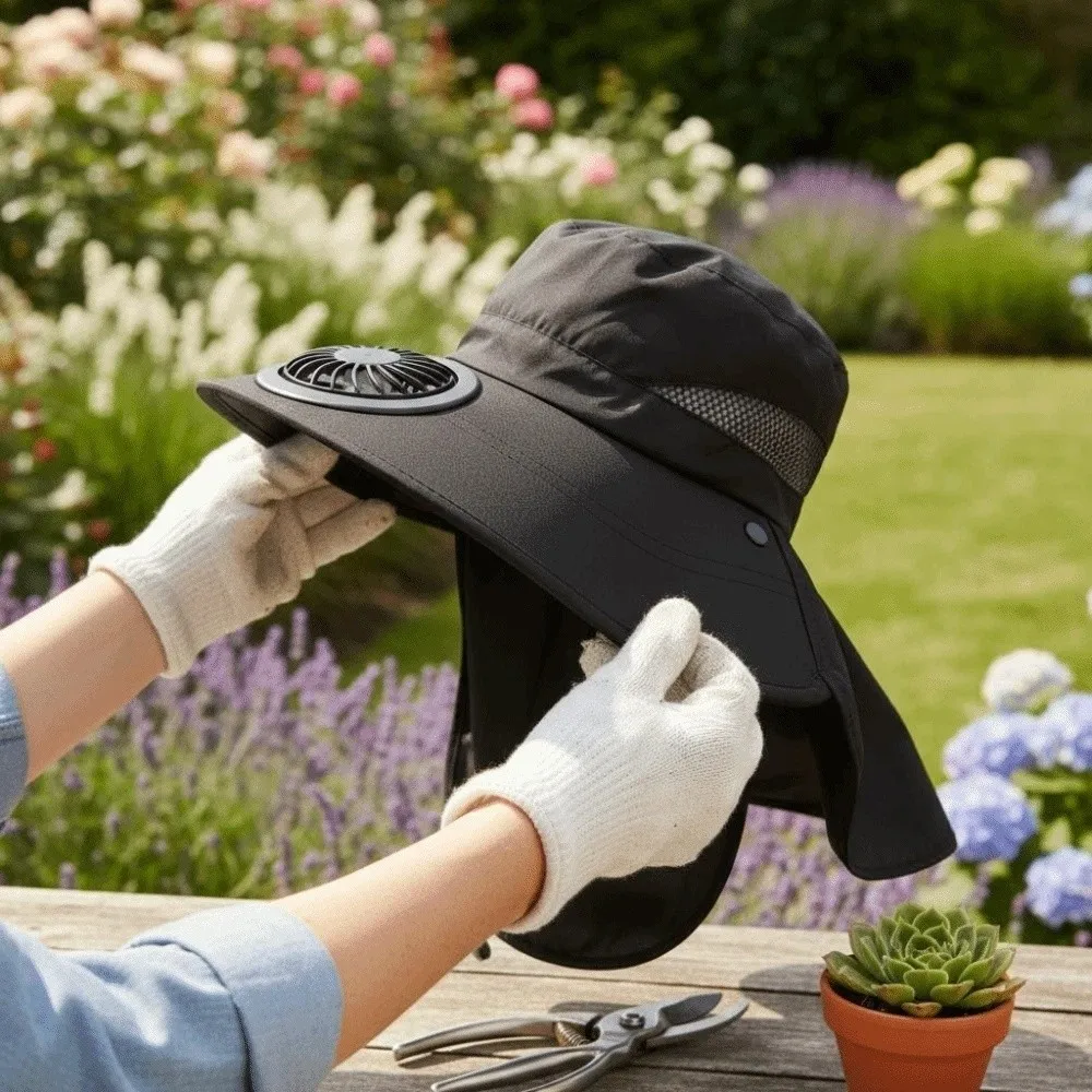 Portable Rechargeable Fan Hat Adjustable with Neck Shawl Fishing Sun Shading Hat 300mA with Face Cover Wide Brim Fan Hat
Portable Rechargeable Fan Hat Adjustable with Neck Shawl Fishing Sun Shading Hat 300mA with Face Cover Wide Brim Fan Hat