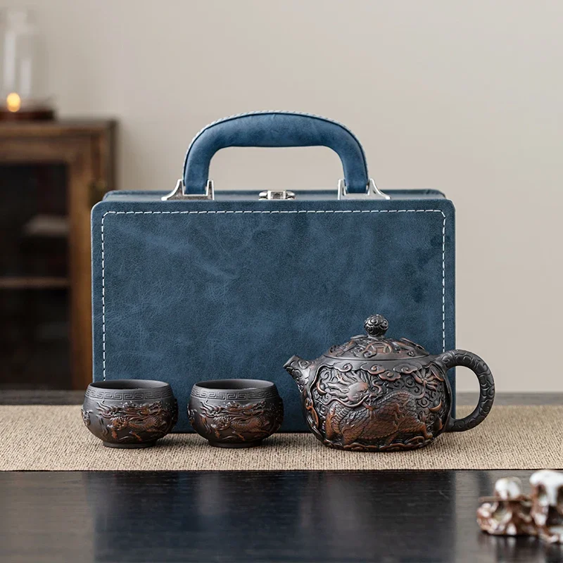 Purple Pottery Vintage Teapot Carve Kung Fu Teapot Pu'er Tea Making Device Tea Sets Birthday gifts for loved , elders, and fri
Purple Pottery Vintage Teapot Carve Kung Fu Teapot Pu'er Tea Making Device Tea Sets Birthday gifts for loved , elders, and fri
