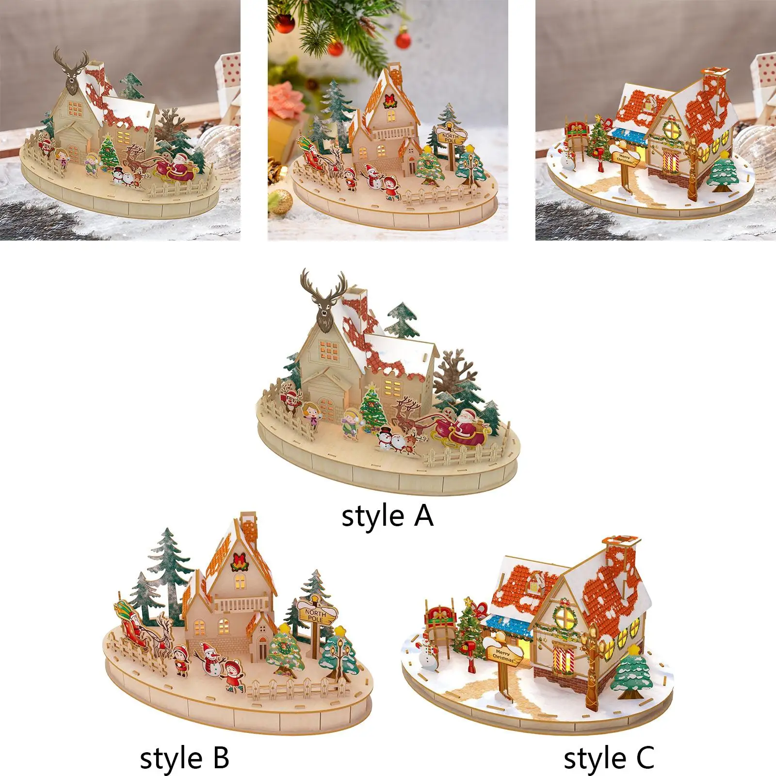 Wooden Xmas House DIY Christma Decor Christmas Decoration Artware for Bedroom
Wooden Xmas House DIY Christma Decor Christmas Decoration Artware for Bedroom