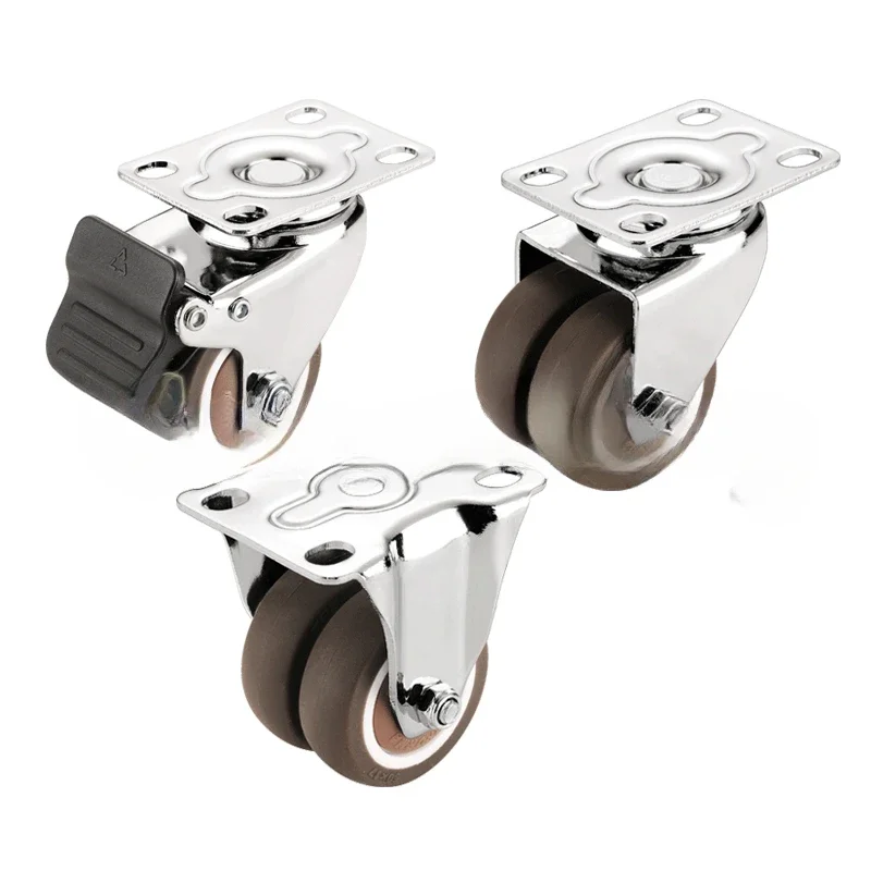 4Pcs/set Heavy Duty Silent Swivel Castor Wheels 1.5/2 Inch Double row Rubber wheel with Brake for Trolley Furniture Caster
4Pcs/set Heavy Duty Silent Swivel Castor Wheels 1.5/2 Inch Double row Rubber wheel with Brake for Trolley Furniture Caster