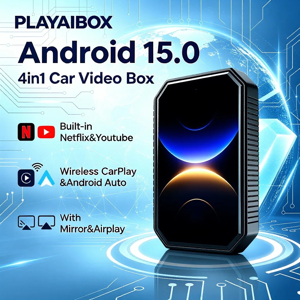 PLAYAIBOX CarPlay Ai Box Wireless CarPlay Android TV Box Let Wired CarPlay To Smart Android 15 System Built in Youtube Netflix
PLAYAIBOX CarPlay Ai Box Wireless CarPlay Android TV Box Let Wired CarPlay To Smart Android 15 System Built in Youtube Netflix