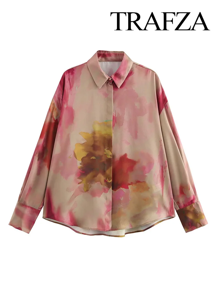TRAFZA Women Fashion Blouses Turn-Down Collar Long Sleeve Decorate Tie-dye Single Breasted Female Autumn Printed Shirts Mujer
TRAFZA Women Fashion Blouses Turn-Down Collar Long Sleeve Decorate Tie-dye Single Breasted Female Autumn Printed Shirts Mujer